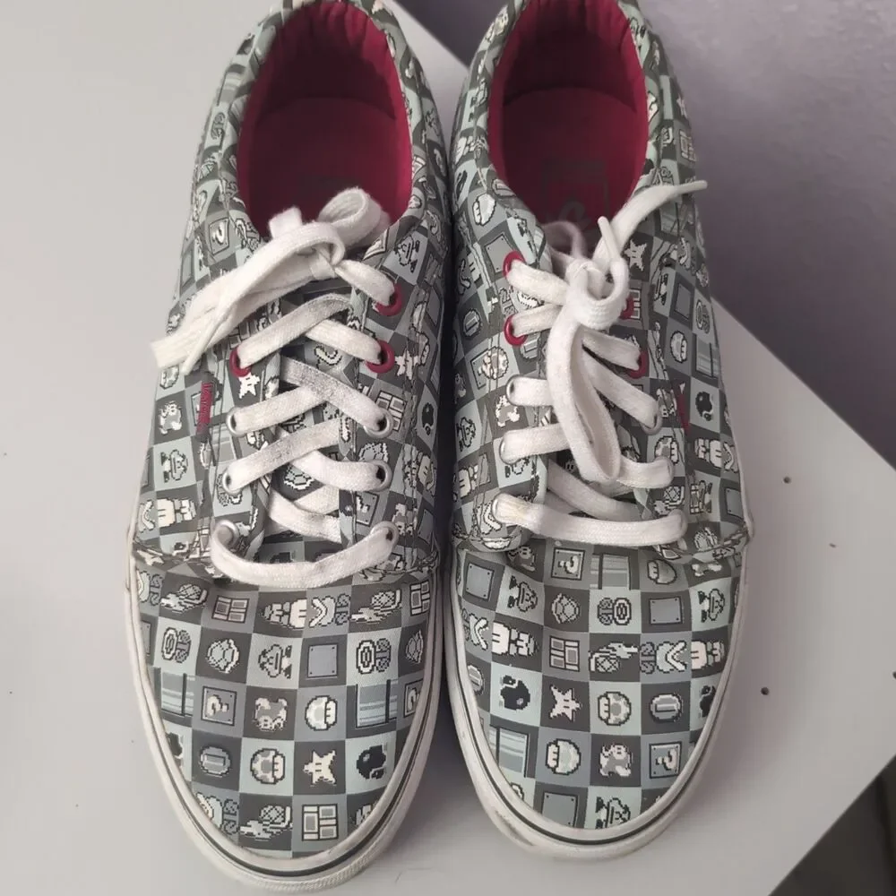 VANS x NINTENDO Check Chukka Low Shoes Mens Size 10 AOP Super Mario Bros